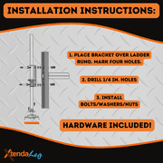 Xtenda-Leg® Ladder Leveler - Rubber Feet, Perfect for Extension Ladders, Ladder Stabilizer Attachments, Adjustable Ladder Feet, Stable Platform for Uneven Ground - Easy Installation – OSHA Approved