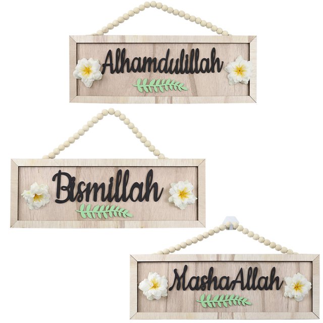 Letras decorativas de madera con colgantes de cuentas de madera, nuevas