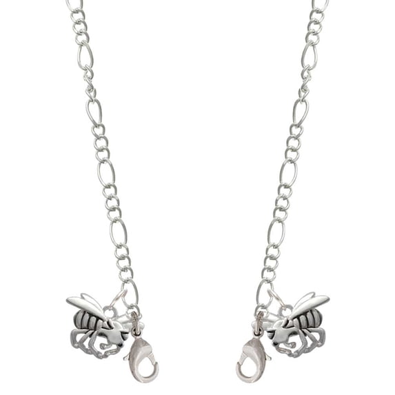 Silvertone Large Yellow Jacket - Mascot Silvertone Face Mask Necklace