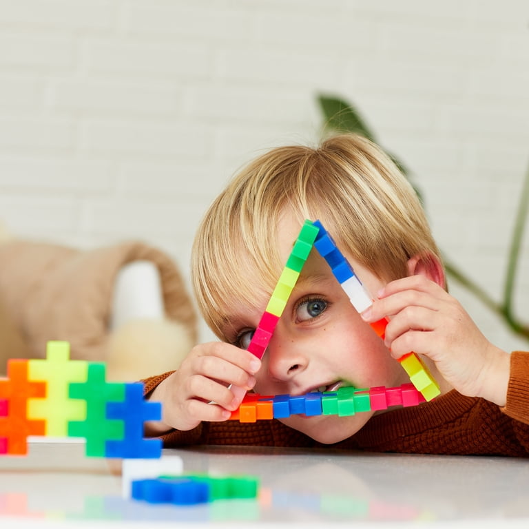Plus-Plus Big – Open Play Tube – 15 Piece Neon Color Mix