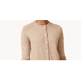 thumbnail image 2 of Karen Scott Womens Plus Embellished Ribbed Cardigan Sweater Brown XL, 2 of 3