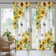 thumbnail image 4 of Sunflower Butterfly Outdoor Curtains for Patio, Summer Yellow Flower Waterproof Outside Curtains Privacy Blackout Curtain for Porch Pergola Cabana, 2 Panel 54W x 95L Inch, 4 of 9
