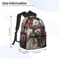 thumbnail image 3 of Daiia Romantic Wine Flowers School Backpack for Men Women, Unisex Large Waterproof Bookbag Schoolbag Casual Daypack for High School/College/Teens/Travel/Work Black, 3 of 8