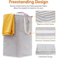 thumbnail image 2 of SDES-2-Pack 80L Freestanding Laundry Hamper, Large Collapsible Laundry Baskets with Easy Carry Extended Handles, Waterproof Clothes Hamper in Bedroom, Bathroom, Laundry Room, College Dorm, Grey, 2 of 4
