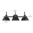 thumbnail image 2 of Globe Electric Vintage 24" 3-Light LED Matte Black White Interior Vanity Light, 2 of 4
