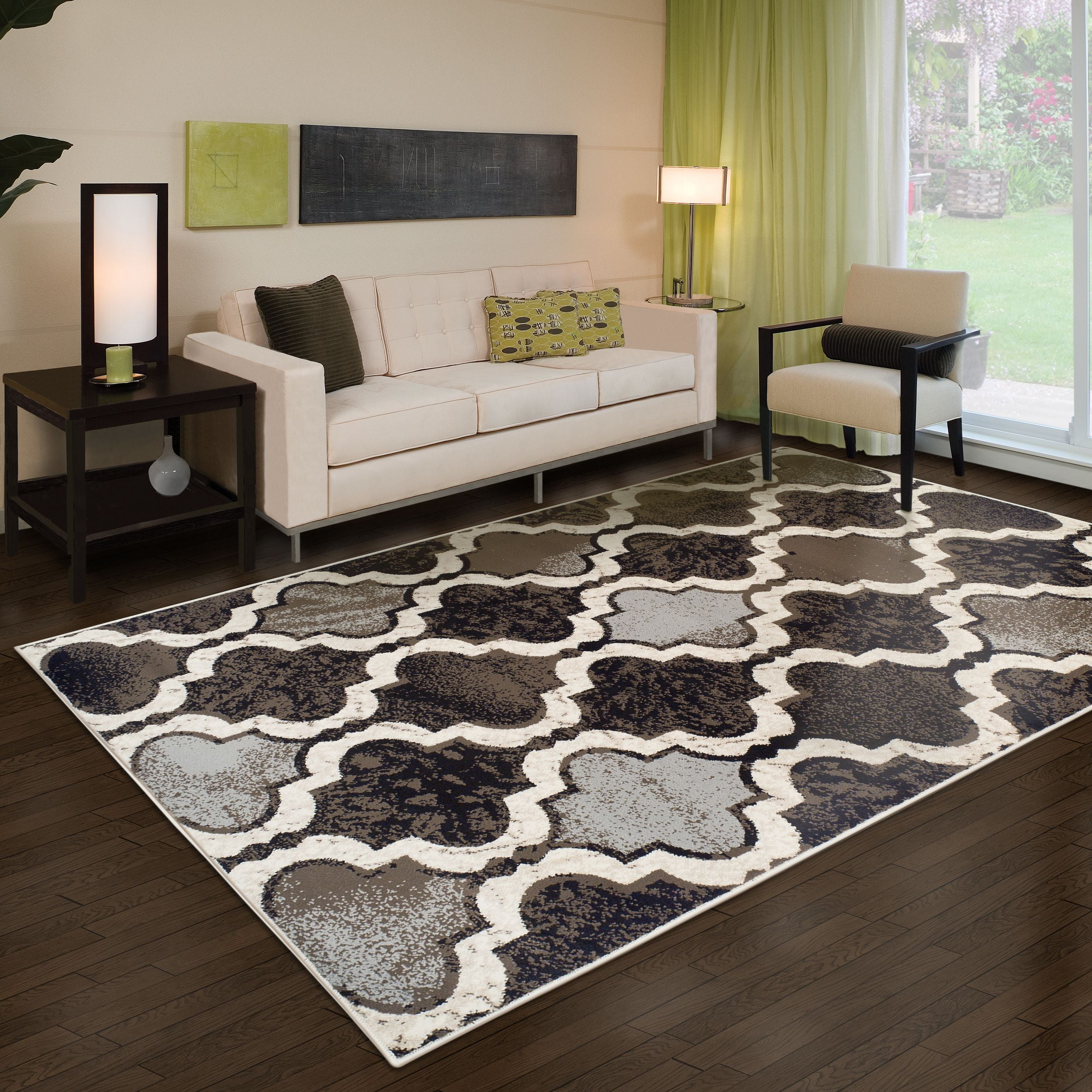 Impressions Trellis Modern Area Rug, Chocolate Brown