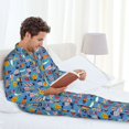 thumbnail image 5 of KLL Cute Flat Fish Sleepwear Mens Flannel Pajamas,Long Cotton Pj Set, 5 of 7