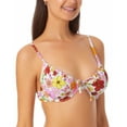 thumbnail image 3 of California Waves Junior's Printed Underwire Bralette Bikini Top Swimsuit White Multi  Size Medium, 3 of 3