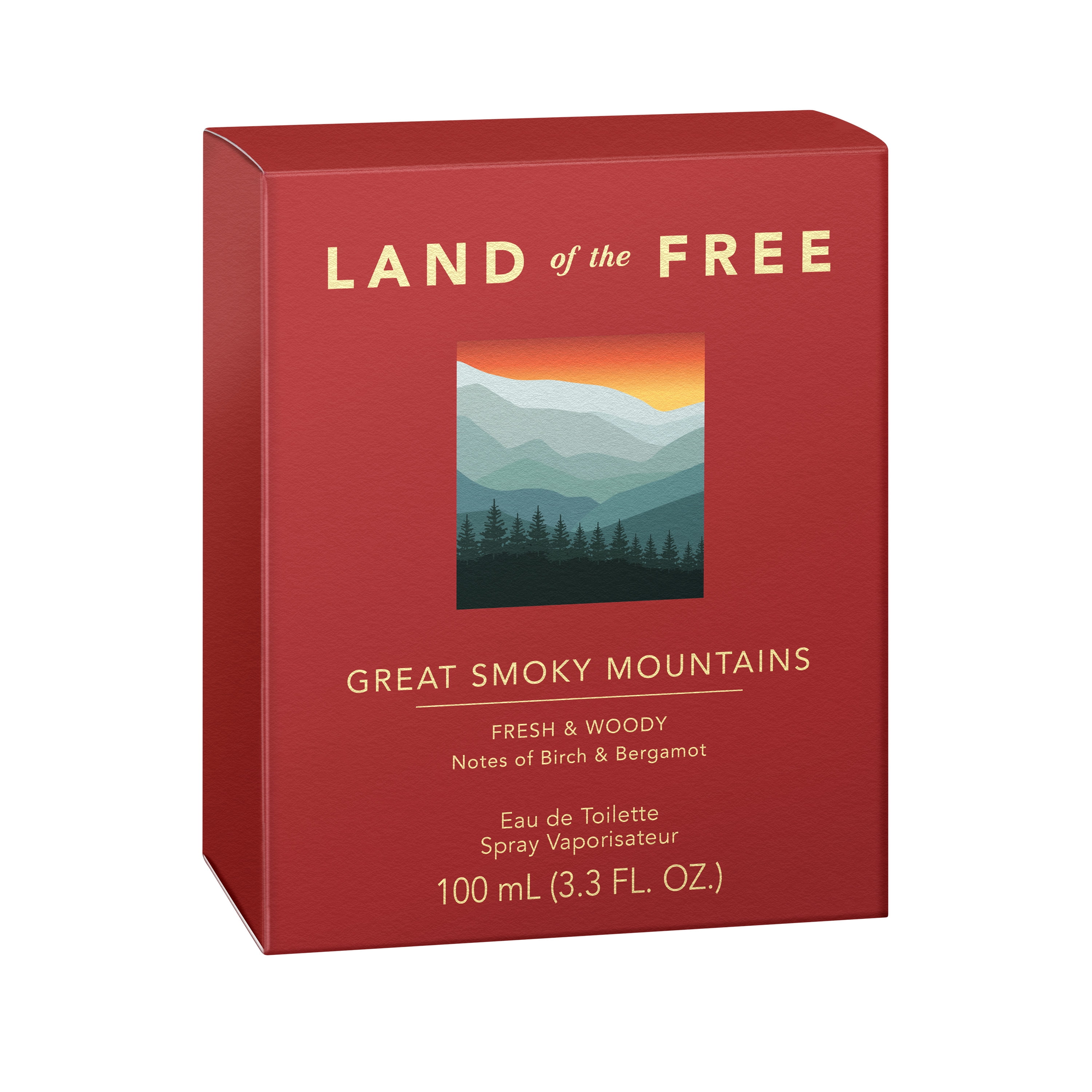 LAND of the FREE - Great Smoky Mountains, Clean Fragrance, 3.3 oz Unisex