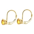 thumbnail image 3 of MauliJewels Earrings for Women 0.8 Carat 5MM Round Citrine Leverback Earrings Carat 14K Yellow Gold 4-prong, 3 of 5