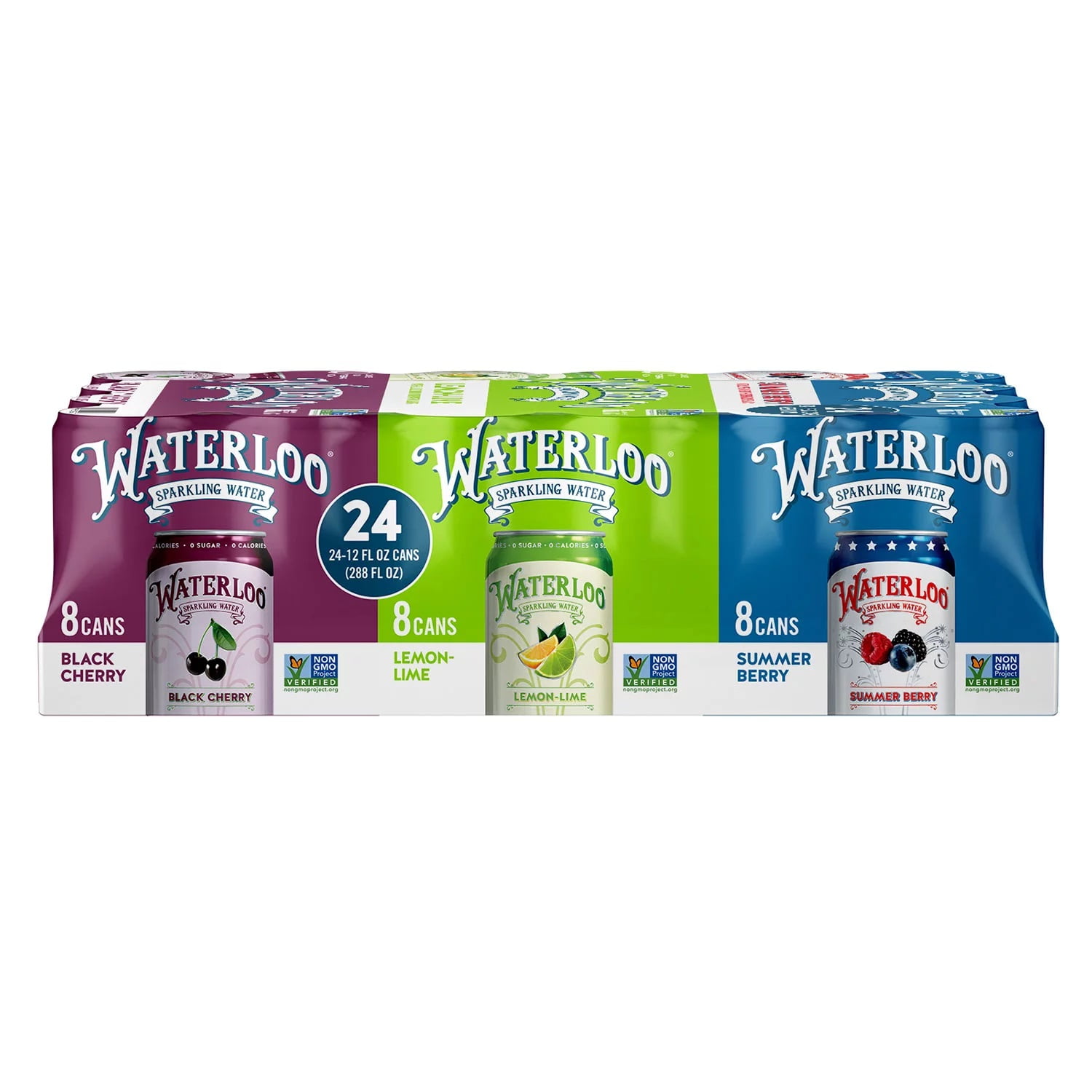 Waterloo Sparkling Water Variety Pack, 12 Fluid Ounce (Pack of 24)
