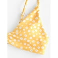 thumbnail image 4 of Zaful for Women Tiny Floral O Ring High Leg Bikini Swimwear Yellow M, 4 of 5