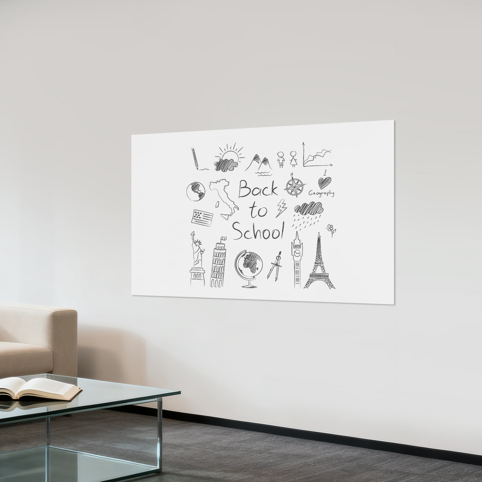 White Rectangle Magnetic Whiteboard, Magnetic Whiteboard For Office And Home, Whiteboard For Home Office