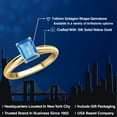 thumbnail image 2 of Gem Stone King 10K Yellow Gold Swiss Blue Topaz Engagement Ring for Women | 0.97 Cttw | Emerald Cut 7X5MM | Gemstone November Birthstone | Size 7, 2 of 6