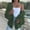 Green, variant on Amidoa Beige Women Sweater Cardigan Long Sleeve Cable Knit Solid Open Front Long Cardigans Women's Cardigans L