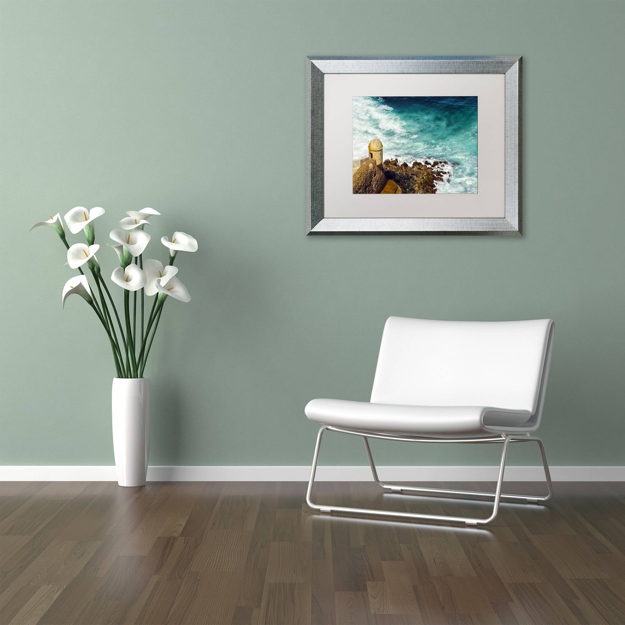Trademark Fine Art "Castillo de San Felipe del Morro 12" Canvas Art by CATeyes, White Matte, Silver Frame