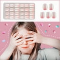 thumbnail image 4 of 1 Juego de 24 Uds. De uñas postizas cortas para niños, uñas postizas de cobertura completa para niñas pequeñas, 4 of 5