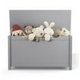 thumbnail image 2 of Kids Wooden Toy Chest, 2 In 1 Large Toy Storage Truck Bench with Flip-Top Lid, 2 Safety Hinges & Groove Handle, Toddler Big Toy Box for Playroom & Bedroom, Gift for Boys Girls Age 3+ (Gray), 2 of 7