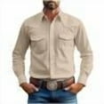 thumbnail image 3 of successthop Men Retro Shirts Long Sleeve Button Down Collar Solid Color, 3 of 8