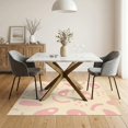 thumbnail image 3 of ODIKA 5'x7' Blush Pink Abstract Lets Play Checkers Washable Area Rug Modern Graphic Design With Playful Shapes And Retro for Dining Room, Under Table, Home Office, Non-Slip Chair-Friendly, 3 of 7