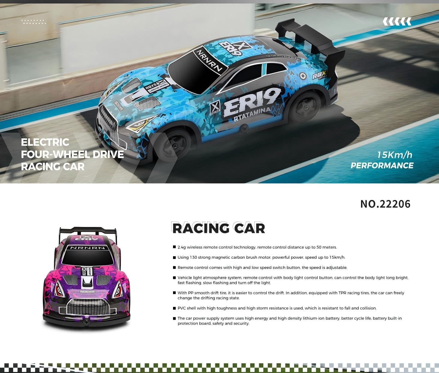 1/22 RC Car,Wltoys 222061 High Speed Drift Car 9.32MPH High Speed,2.4GHz Control,RC Sport Racing Car Remote Control Car for Adults and Boys Gifts (RTR)