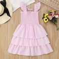 thumbnail image 5 of WOYY Toddler Girls Sweet Floral Print Dress Sleeveless Ruffle Smocked Tiered Dress, 5 of 5