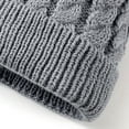 thumbnail image 4 of Women's Pom Pom Knitted Hat and Gloves Set, Soft Warm Two-Piece Knit Set with Ball Decoration, Cute Winter Beanie with Matching Gloves, Stretchable Knit Cap and Mittens Set for Daily Use Grey, 4 of 5