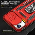 thumbnail image 5 of For Iphone 15 6.1 Triumph Rubberized Hybrid Camera Protective Case With Slide-on And Off Camera Protection Cover Rotatable Ring Stand With - Red, 5 of 8
