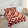 thumbnail image 4 of Erosebridal Ensembles de Literie Rouge Buffle Simple avec Couette, Ensembles de Literie Mignons Nœud Simple avec Couette, Décoration de Chambre à Carreaux Géométriques, Réversible 2 Pcs, 4 of 8