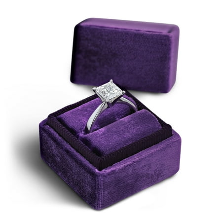 18K White Gold Engagement Ring Natural Diamond 0.53 Carat Weight Princess K