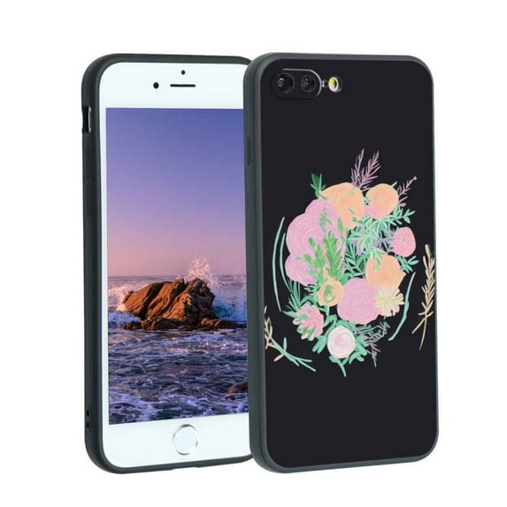 Pastel-Floral-Art-Herb-277 Phone Case, Degined for iPhone 7 Plus Case Men Women, Flexible Silicone Shockproof Case for iPhone 7 Plus