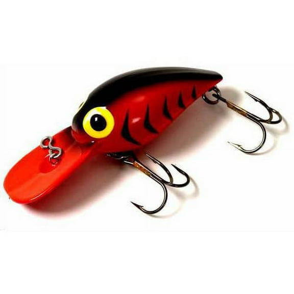 Brad's Wigglers Crank Bait, UV Fluorescent Red/Black Herringbone