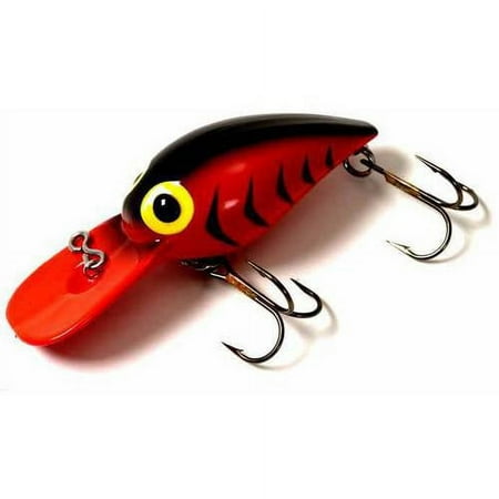 Brad s Mag Wigglers Crank Bait UV Fluorescent Red/Black Herringbone
