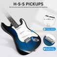 thumbnail image 2 of Guitarra eléctrica Susen Solid de tamaño completo de 39 pulgadas con kit de amplificador de 5 W, azul, 2 of 5