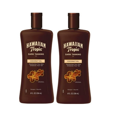 Hawaiian Tropic Dark Tanning Oil, 8oz each Twin Pack