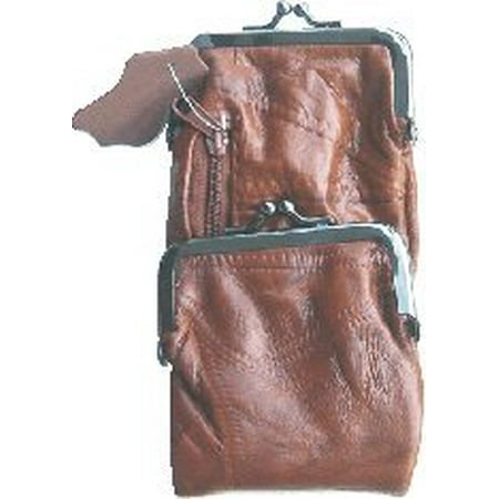 Decorative Cigarette Case Brown Patched Lamb Skin Cigarette Case with Zipper Pocket and Lighter Case Fit 100 and 120's By Eclipse Curtains Ship from US ()