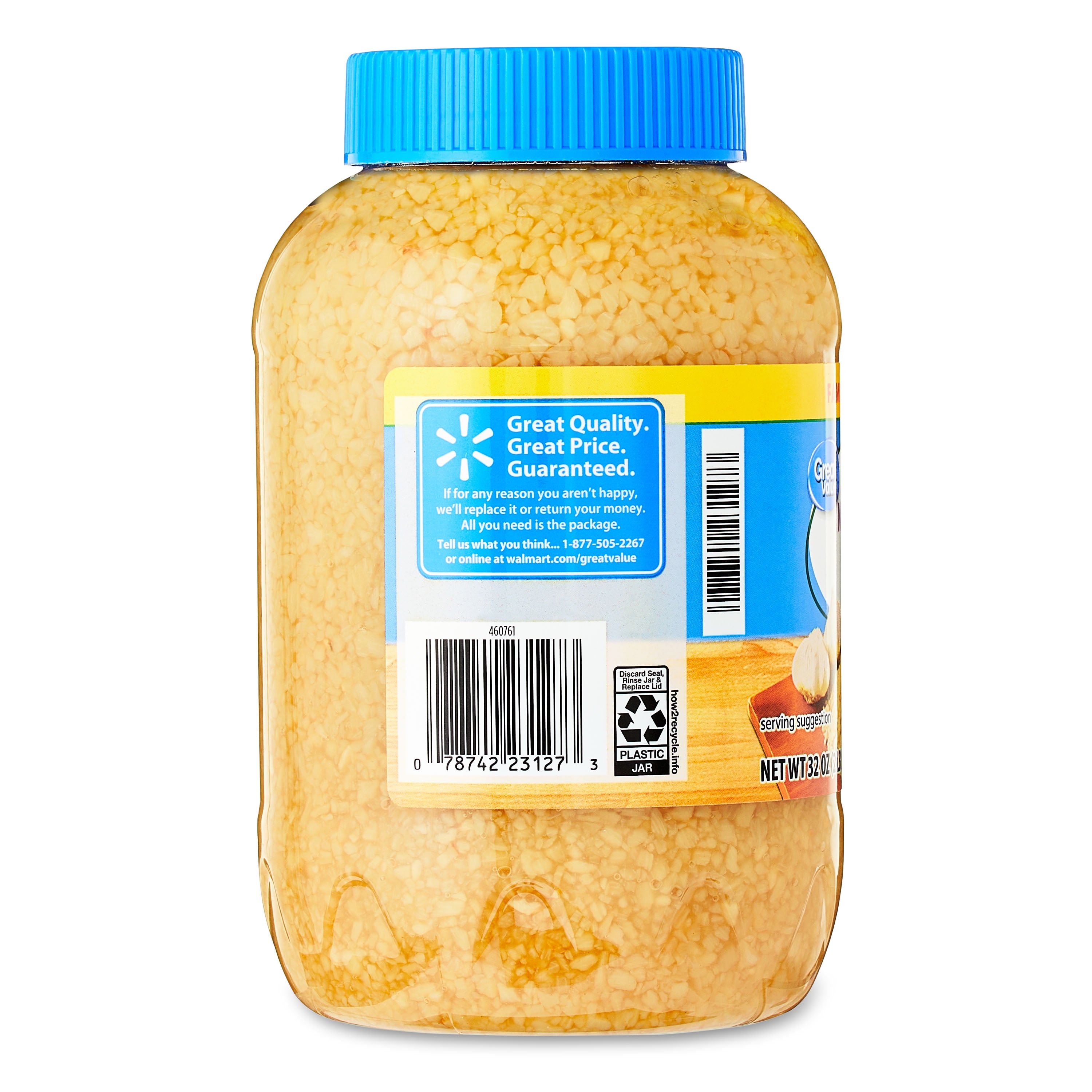 (6 pack) Great Value Family Size Minced Garlic in Water, 32 oz Jar