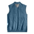 thumbnail image 4 of Tawop Mens Vest Sleeveless Summer Zipper Lightweight Breathable Vest with Pockets Casual Layering,Blue,5XL, 4 of 4