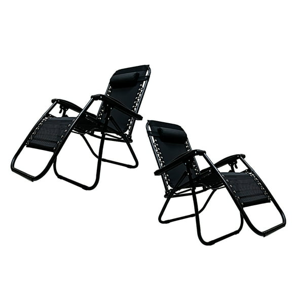Set De 2 Sillas GARDECOR Gravedad Cero Color Negro
