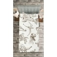 thumbnail image 3 of Ambesonne Black White Quilted Bedspread Set 2 Pcs, Dinosaurs Skeleton, Twin Size, Dark Brown White, 3 of 3
