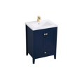 thumbnail image 4 of Elegant Decor Aqua 24" Steel and Solid Wood Bathroom Vanity in Blue, 4 of 8
