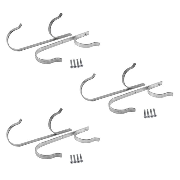Pool Pole Hanger Premium 6Pcs Aluminium Holder Set, Perfect Hooks for Telescopic Poles, Skimmers, Leaf Rakes, Nets