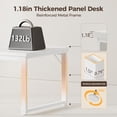 thumbnail image 4 of unbranded 40 Inch Computer Desk, 1.2" Thick Modern Simple Study Writing Table, Heavy Duty Industrial Office Desk for Home Bedroom Workstation, White, 4 of 18