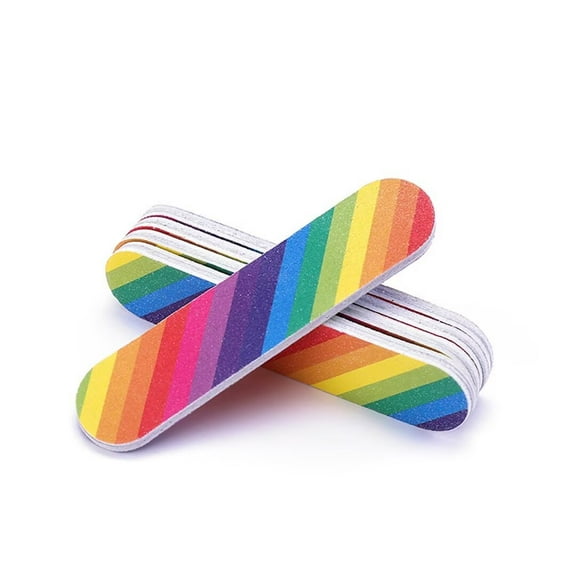 Scnwvu Rainbow Mini Nail File 180/180 Grit (Fifty Pack)