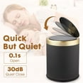 thumbnail image 4 of Cubo de basura inteligente para baño con tapa, cubo de basura con sensor de movimiento de 10.6 litros para baño, cocina, pequeños botes de basura negros automáticos para pañales - Gris oscuro, 4 of 4