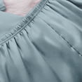 thumbnail image 3 of GobdXE Kids Girls Solid Color Satin Short Sleeve Pajama Set Piping Double Heart Print Notch Collar Button Down Sleep Shorts Loungewear Color:Mint Green,Size:6-7 Years, 3 of 7