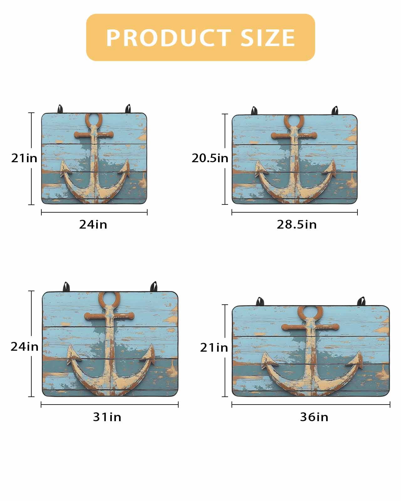 nqOlkjepod Large Induction Cooktop Protector Mat 28.5"x20.5", Brown Nautical Anchor Stove Top Covers for Electric Stove, Vintage Rustic Blue Wooden Plank Stove Burner Cover Mats Stove Cover