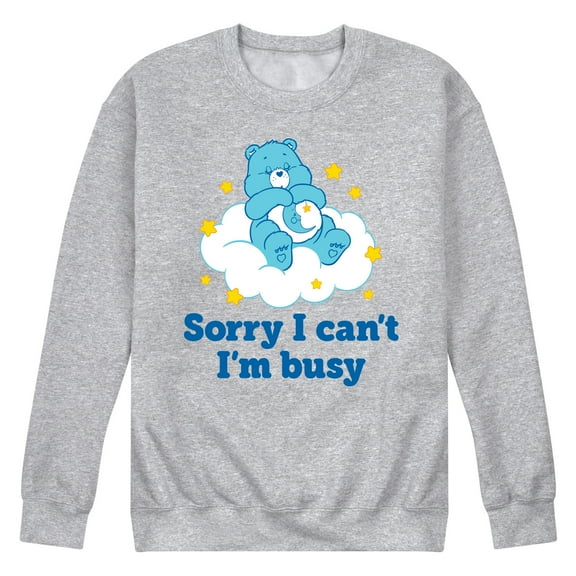 Care Bears - Sorry I Cant I'M Busy Bed Time Bear - Men's Crew Fleece Sweatshirt