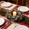 thumbnail image 5 of Winter Candle Ring Artificial Wreath For Candles, Mini Holiday Counter Centerpiece Ornament For Column Candle Holders, Home Ornament 7.87In, 5 of 6
