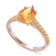 thumbnail image 2 of Diamond-Capitals 2.30 Carat Elegant Pear Cut Citrine Gemstone Anniversary Ring for Ladies Solid 18K Rose Gold Size 10, 2 of 8